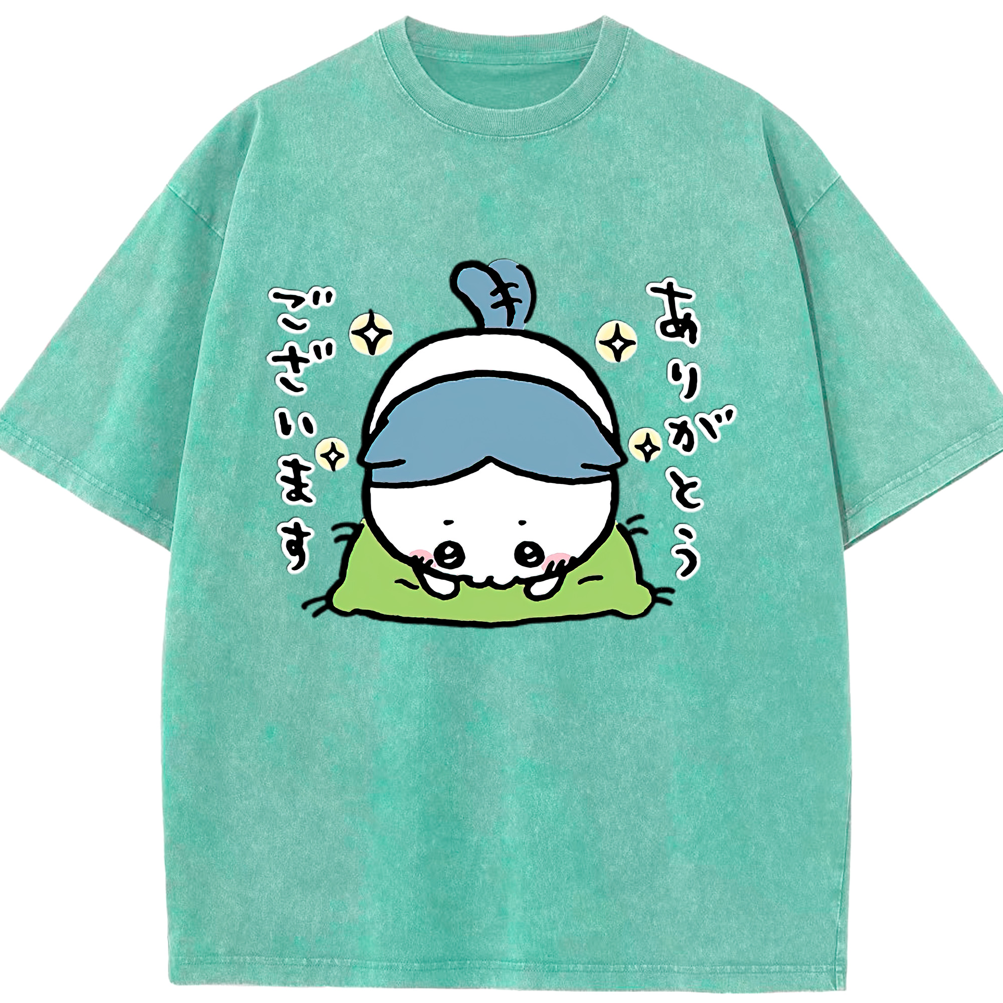 （画像用） ちいかわ ハチワレ Chii-kawa hachiware 綿100% ヴィンテージ風 半袖Tシャツ（フロントプリント）